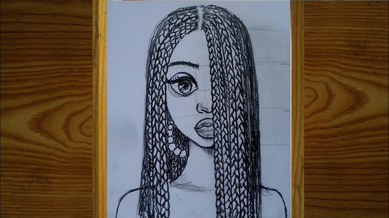 how to draw a girl with braided hair