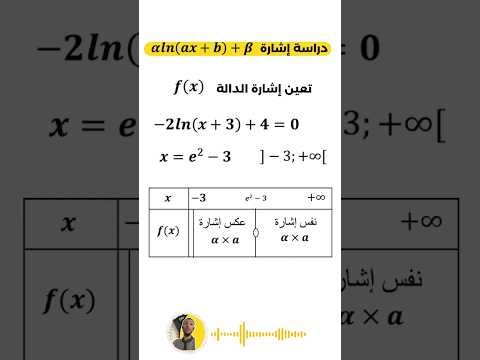 دراسة إشارة عبارة لوغاريتمية من الشكل Aln CX D B