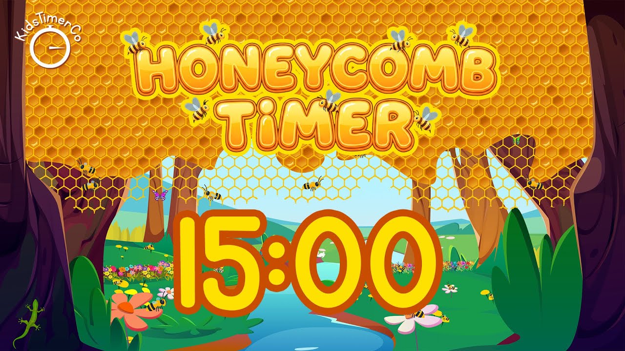 15 Minute Honeycomb Bee Visual Timer for Kids Classroom 🐝