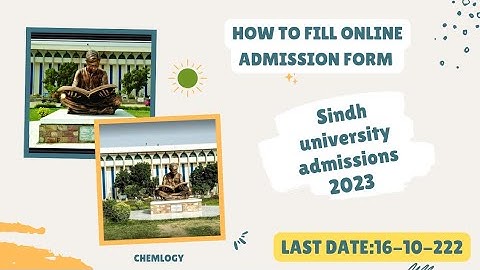 How to fill Sindh University admissions Form Step by step