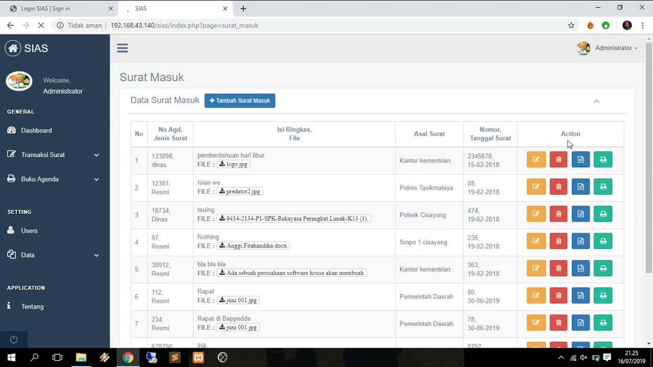 SISTEM INFORMASI ARSIP SURAT - YouTube