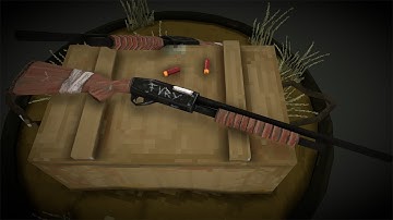 Blender M77E Shotgun Modeling - Vietnam War [Timelapse]