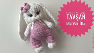 Amigurumi uzun kulak Tavşan💕1/3 Eng subtitle(ears,arm,leg,kulak,kol,bacak) amigurumi tutorial,bunny