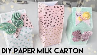 How to Make Paper Milk Carton Box for Gift Packaging | DIY Easy