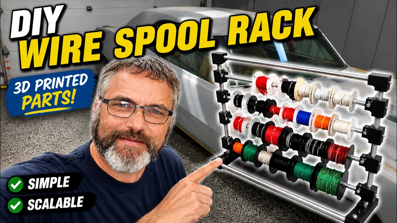 Diy Wire Spool Rack DIY Wire Spool Rack | Simple 3D Printed Shop Organization - YouTube