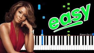Video thumbnail of "I Have Nothing - Whitney Houston (Piano Tutorial Slow Easy)"
