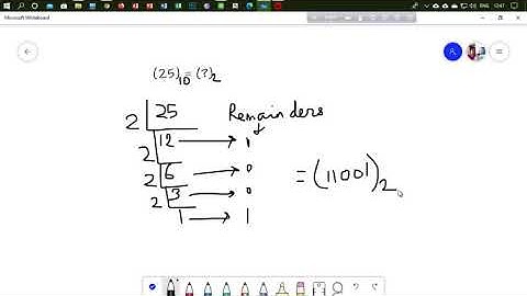 Converting Decimal number (25) to Binary