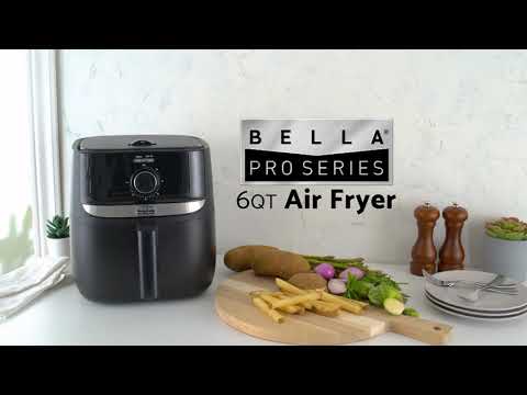 BELLA Pro 6QT Air Fryer, Black Matte 