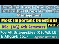 Beneficial Insect And Pest of Horticultural Crops And Their Management 6 Sem Imp Questions Part 2