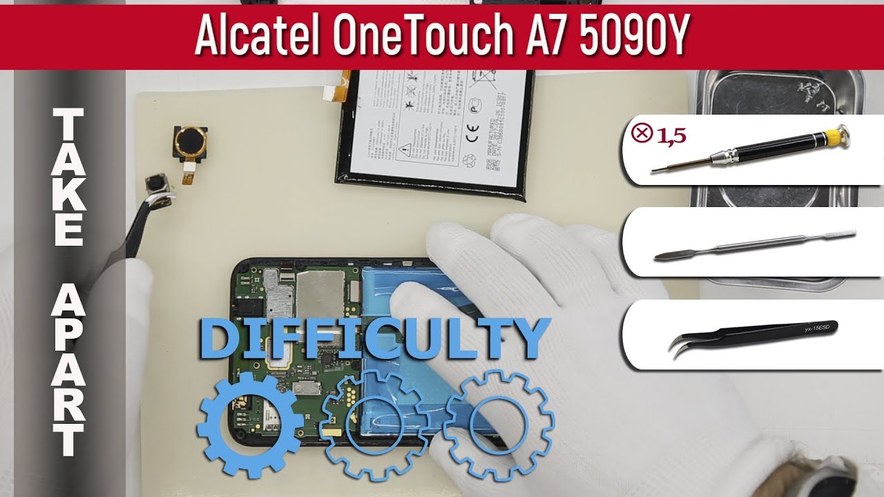 Как разобрать 📱 Alcatel OneTouch A7 5090Y Разборка и ремонт