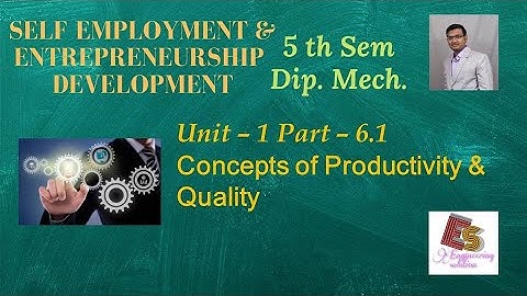 SEED Unit-1 Part-6.1 Concepts of Productivity & Quality By P. N. Chhaniyara