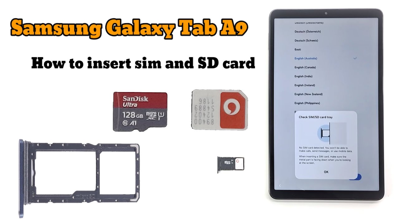 Samsung Galaxy Tab A9 How to insert sim and SD card - YouTube