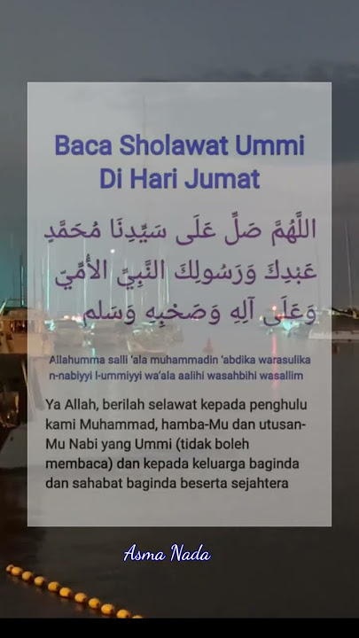 Baca Sholawat Ummi di hari Jumat