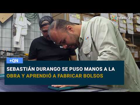 Sebastián Durango got to work and learned how to make handbags