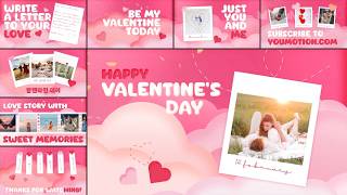 Valentines Day Typography - Horizontal Romantic Slide Deck (Ae, Pr, Dr) screenshot 3