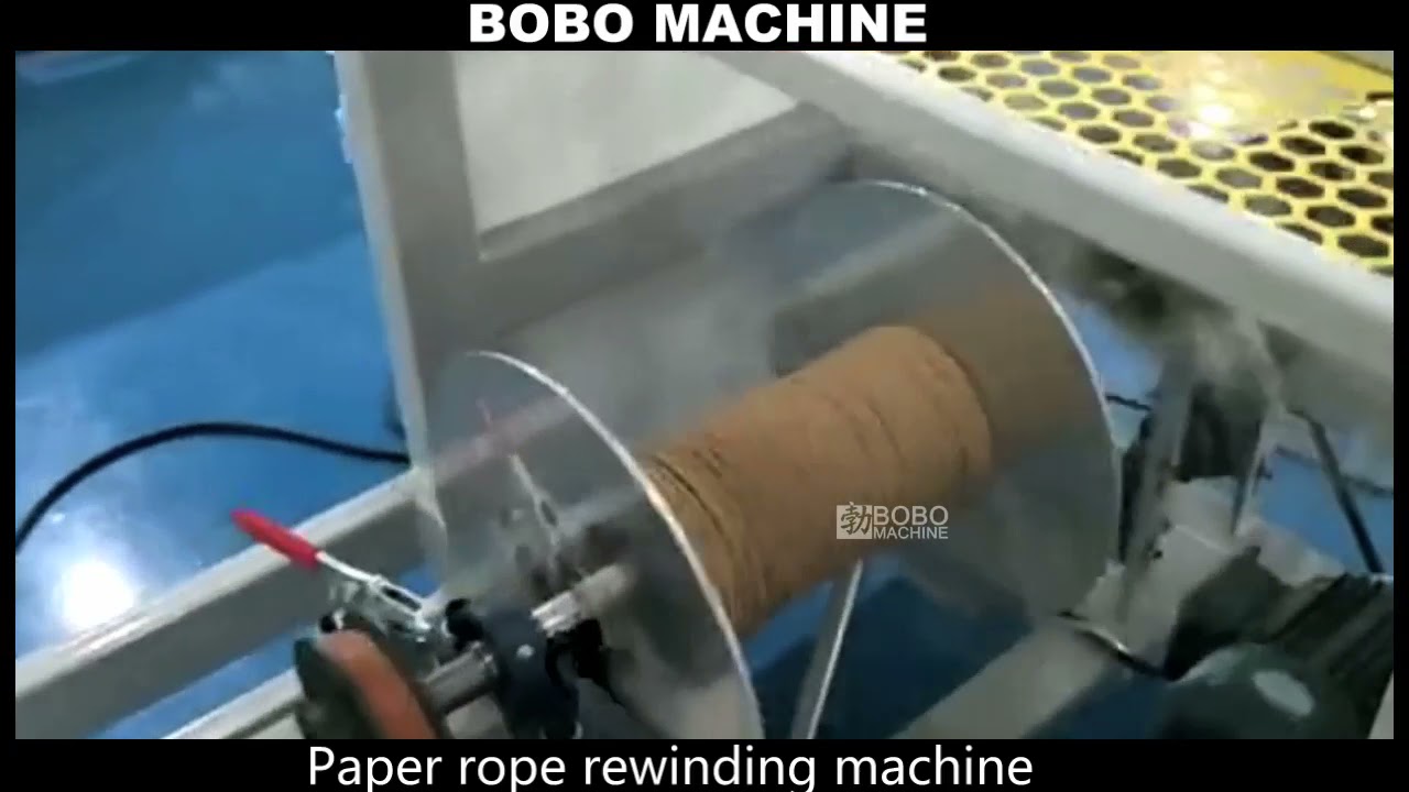 Paper rope rewinding machine