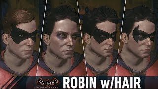 SKIN; Batman; Arkham Knight; Robin with Hair
This requires using mesh codes, I made skin files so you can have the Default Arkham Knight Robins mask, except for New 52 Robin, as New 52 and Original Tim Drake Robins heads are identical.
So I decided to make one without a mask. If you dont use the skin files on the 60s Robin, and Original Tim Drake Robin, they will be unmasked, and with black circles around the eyes.
HOW TO USE MESH CODES:
https://www.youtube.com/watch?v=XBzoRAMLgnc
HOW TO INSTALL SKIN FILES:
https://www.youtube.com/watch?v QjnLKXErBg
DOWNLOAD:
https://drive.google.com/file/d/1VcL39pvS_iMJA5Q9pVC1uSqhep3ScvZi/view?usp=sharing SKIN; Batman; Arkham Knight; Robin with Hair