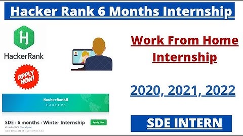 Hacker Rank SDE Intern Full-Time Internship Opportunity.Work from Home Internship #Internship #Job