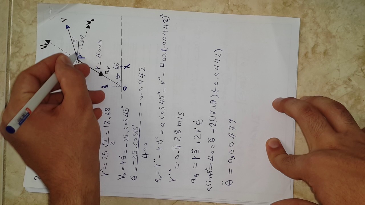 Polar coordanat محاضرة ٧ داينمك حل اسئلة مهمة