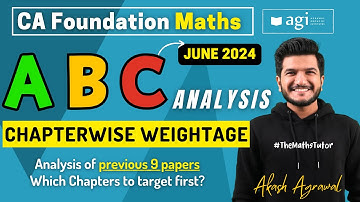 ABC Analysis CA Foundation Maths Stats for June 2024 onwards | Chapterwise weightage | Akash Agrawal