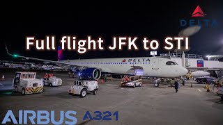 Detailed 4K DELTA A321 NEO FULL FLIGHT JFK TO SANTIAGO STI Profile