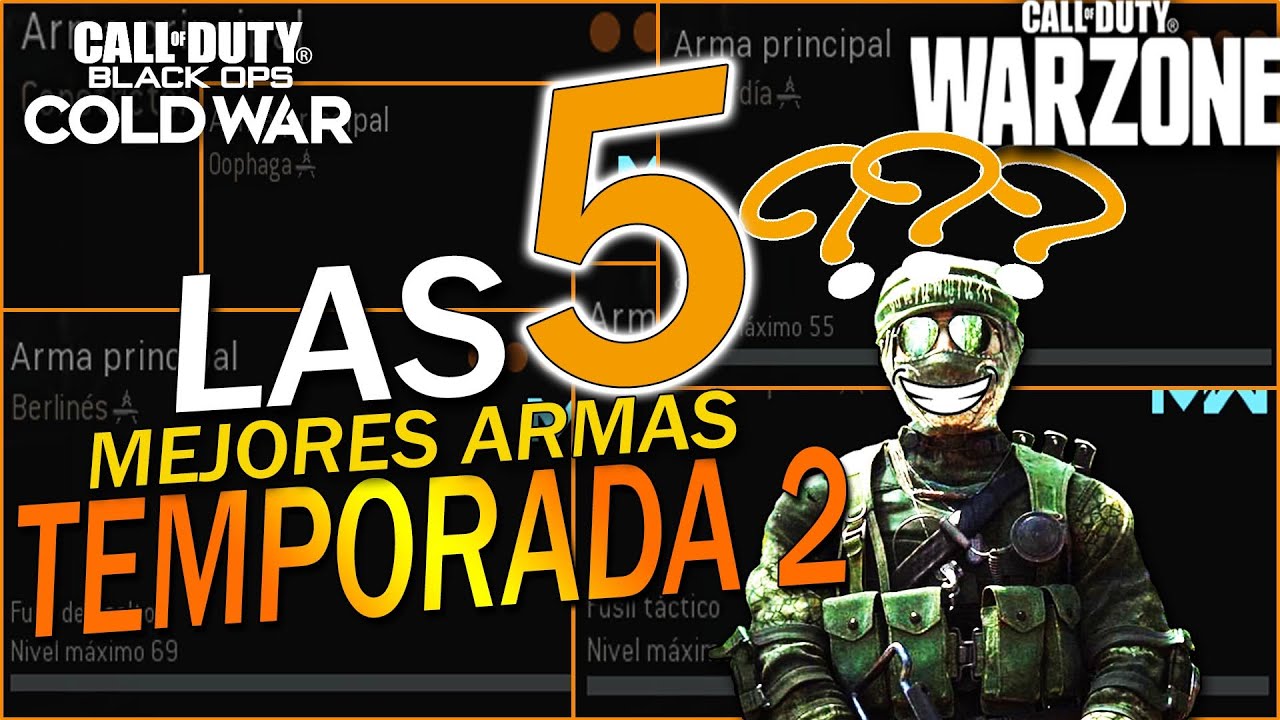 LAS 5 MEJORES *ARMAS EN WARZONE* TEMPORADA 2 COLD WAR - YouTube