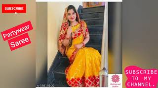 Meesho Saree Haul || Latest partywear stylish saree with Designer Blouse || Bandhej saree ?#meesho
