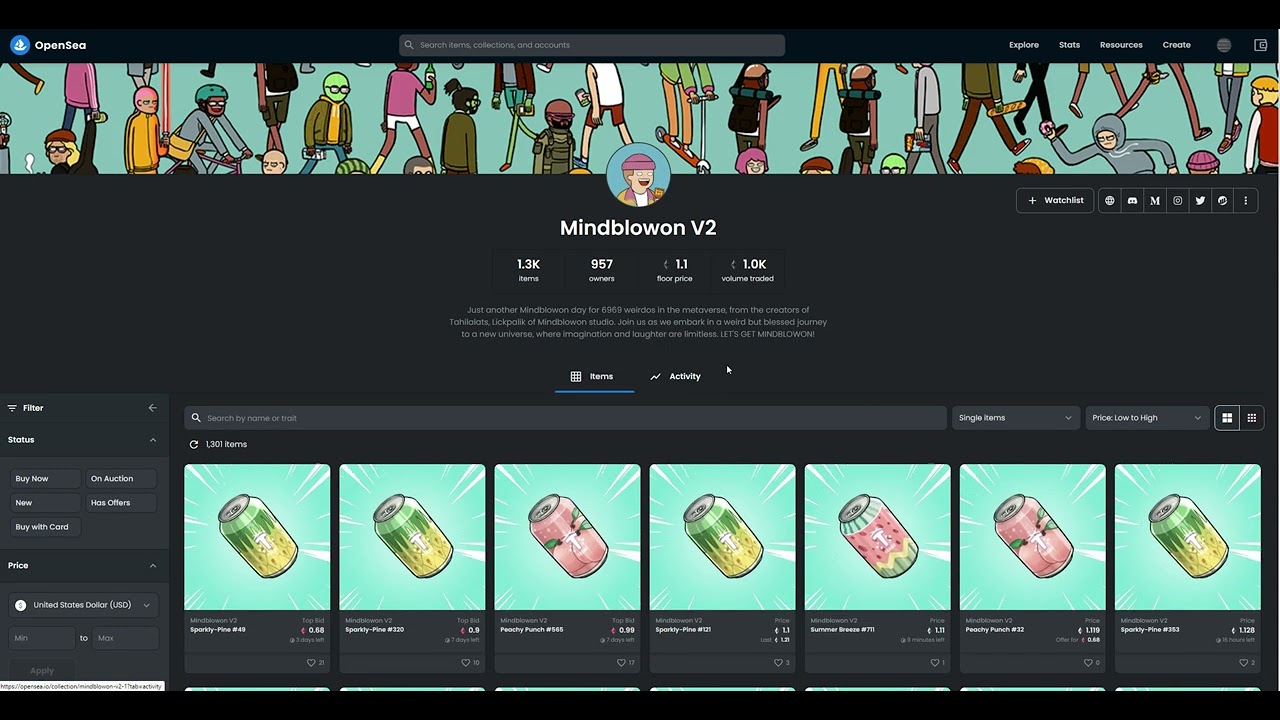 今日新发NFT项目价格走势：Blvck/Mindblowon