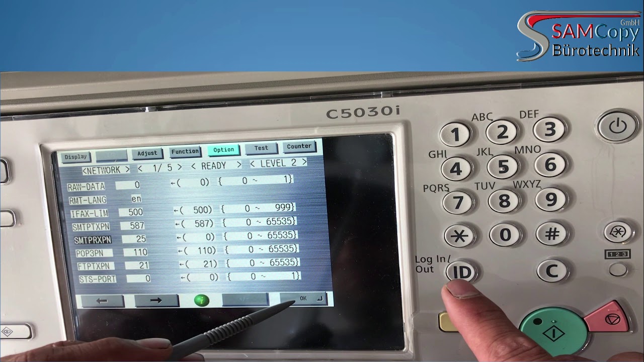 Canon SMTP Port im Service Mode ändern YouTube