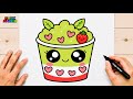 How to Draw a Cute Kawaii Strawberry ???? Smoothie ???? | Easy Drawing for Kids & Beginners