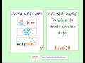 Java Rest API with MySql database | Part-20 | Remove data from database