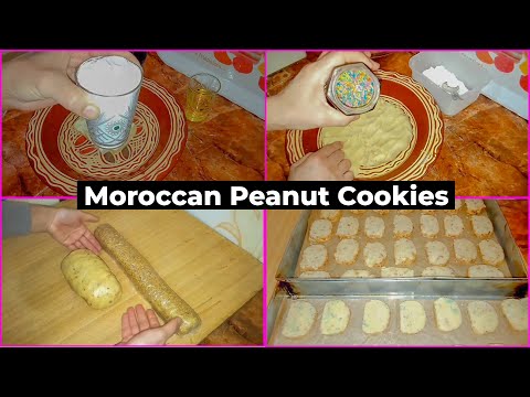 Moroccan Peanut Cookies Recipe - Simple Ingredients with Two Shapes Choice