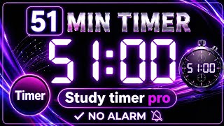 51 Minute Silent Timer ⏱️ | No Alarm, No Music | Deep Work &amp; Study Countdown | Study Timer Pro 