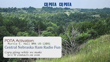 CW POTA Activation From Myrtle E. Hall WMA - Morse Code 20m - NB0W Ham Radio - Parks On The Air