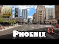 Driving around downtown phoenix arizona in 4k