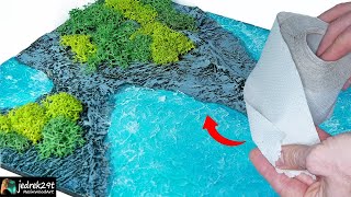 Paper Toilet + Epoxy Resin = Realistic Mountain Diorama / Resin Art