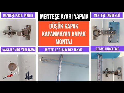 Dolap kapağı menteşe ayarı - menteşe tamir seti - dolap kapak ayarı yapma - hinge repair