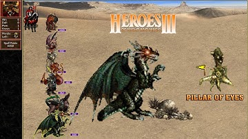 Heroes 3 COMBAT One year growth Dungeon vs Pillar of Eyes