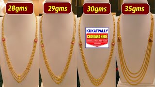 Latest Chandraharam Designs From 28Gm Chandhraharalu