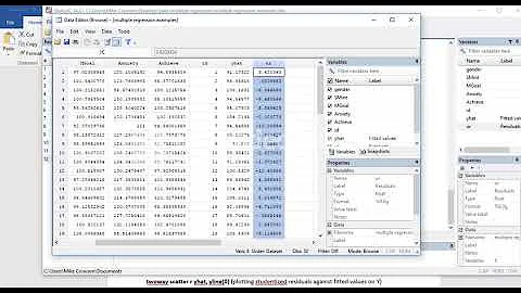 Multiple regression using STATA video 3 evaluating assumptions