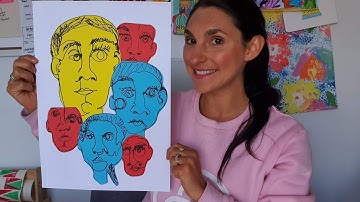 How to draw self portraits like Picasso for Kids