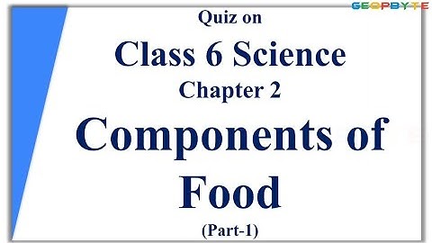 Quiz on Class 6 Science | Chapter 2 Components of Food | Part 1 | @GeopByte  | Hima Sree Gandham