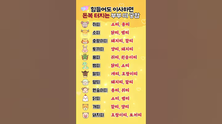 힘들어도 이사하면 돈복 터지는 부부 띠 궁합 #띠별운세 #궁합 #부부 #쇼츠 #shorts