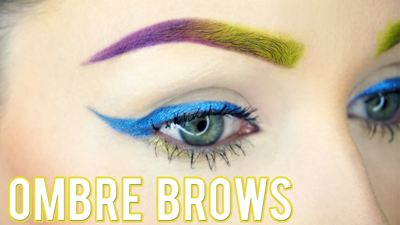 Ombre Colored Eyebrow Tutorial Green + Purple // Electric Palette by Urban Decay
