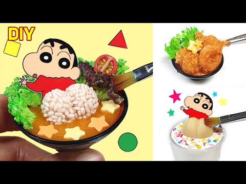 DIY How to make Clay miniature Crayon shin chan Food set ｜Realistic Food Set with clay｜Curry ~