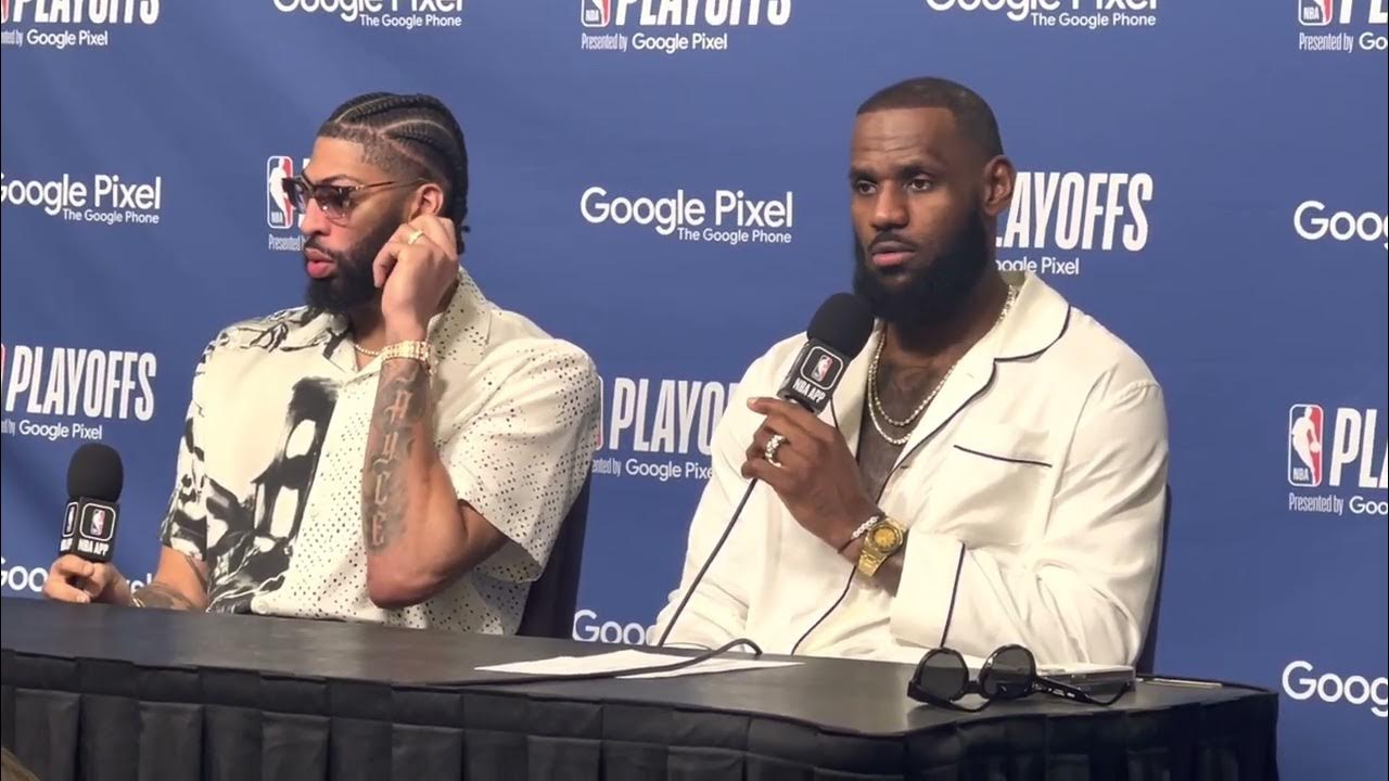 LeBron James and Anthony Davis addressing the media after the Lakers beat  the Warriors in Game 4. - YouTube