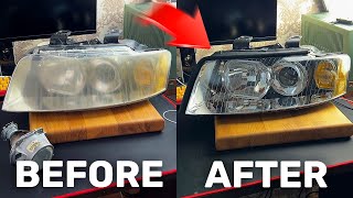 How to Restore OLD Headlights in 11 MINUTES. Like BRAND NEW!