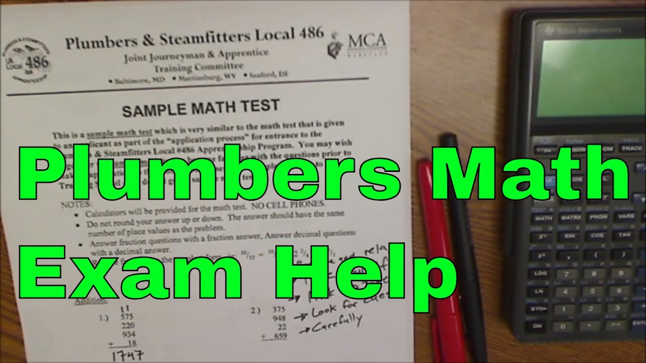 How To Succeed On The Plumbers Math Test With Link To Practice Exam YouTube