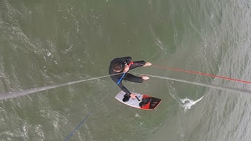 Board off leren met kitesurfen