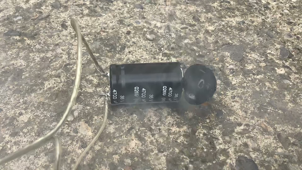 Blowing up a capacitor.